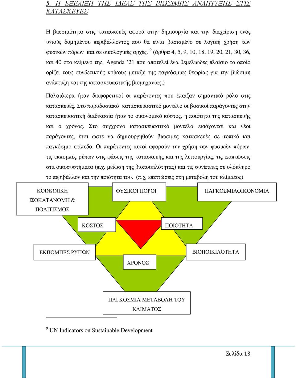 9 (άρθρα 4, 5, 9, 10, 18, 19, 20, 21, 30, 36, και 40 στο κείµενο της Agenda 21 που αποτελεί ένα θεµελιώδες πλαίσιο το οποίο ορίζει τους συνδετικούς κρίκους µεταξύ της παγκόσµιας θεωρίας για την