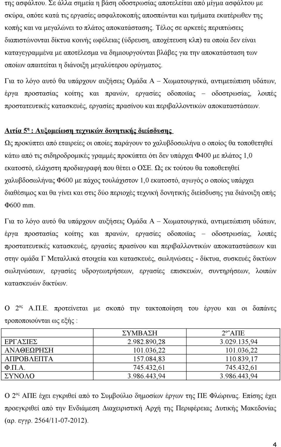 Τέλος σε αρκετές περιπτώσεις διαπιστώνονται δίκτυα κοινής ωφέλειας (ύδρευση, αποχέτευση κλπ) τα οποία δεν είναι καταγεγραμμένα με αποτέλεσμα να δημιουργούνται βλάβες για την αποκατάσταση των οποίων