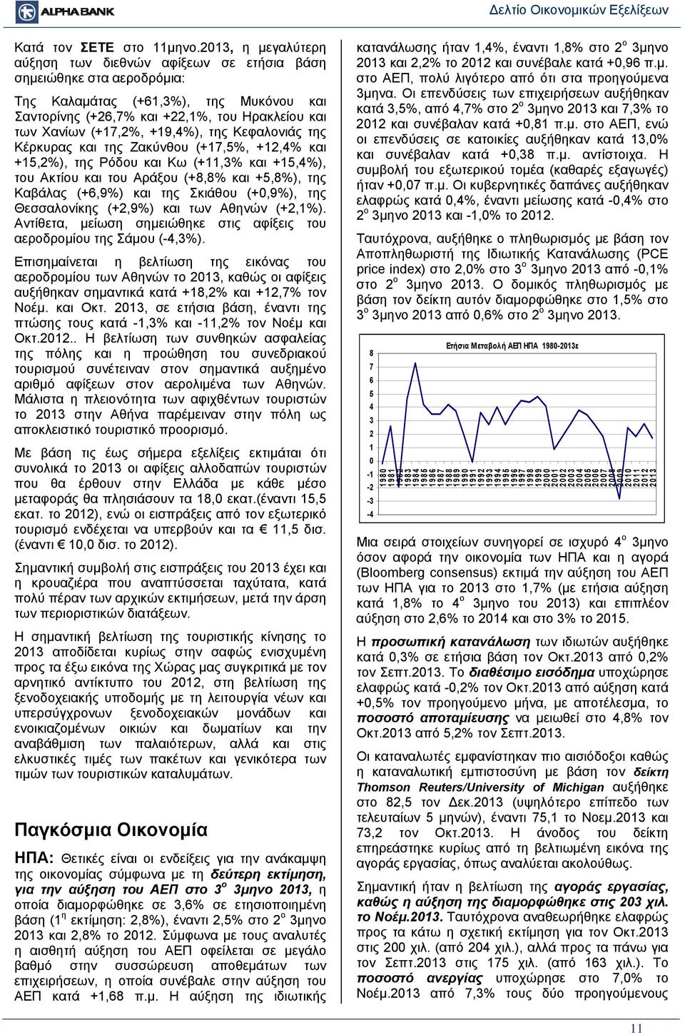 +19,4%), της Κεφαλονιάς της Κέρκυρας και της Ζακύνθου (+17,5%, +12,4% και +15,2%), της Ρόδου και Κω (+11,3% και +15,4%), του Ακτίου και του Αράξου (+8,8% και +5,8%), της Καβάλας (+6,9%) και της