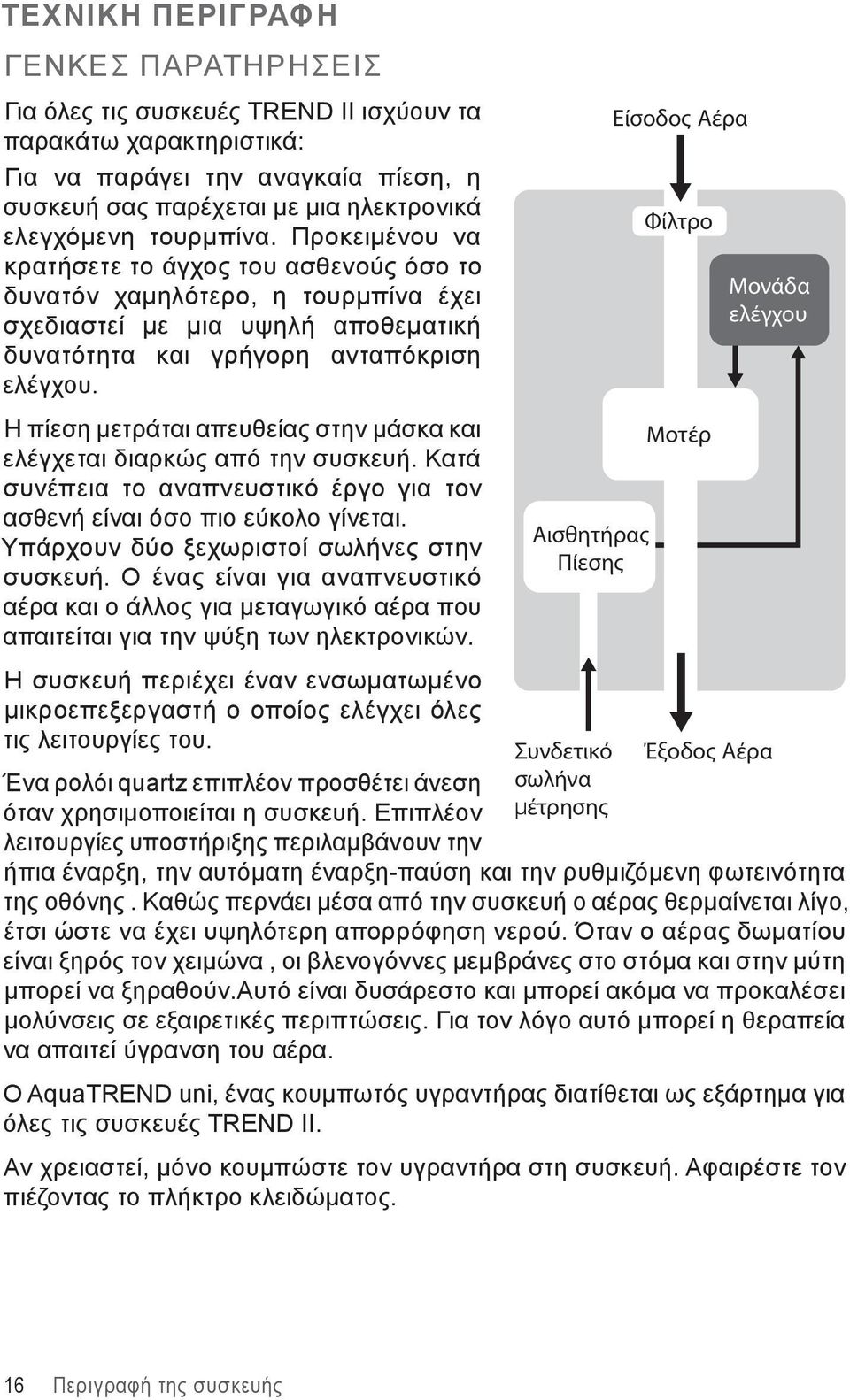 Η πίεση μετράται απευθείας στην μάσκα και ελέγχεται διαρκώς από την συσκευή. Κατά συνέπεια το αναπνευστικό έργο για τον ασθενή είναι όσο πιο εύκολο γίνεται.