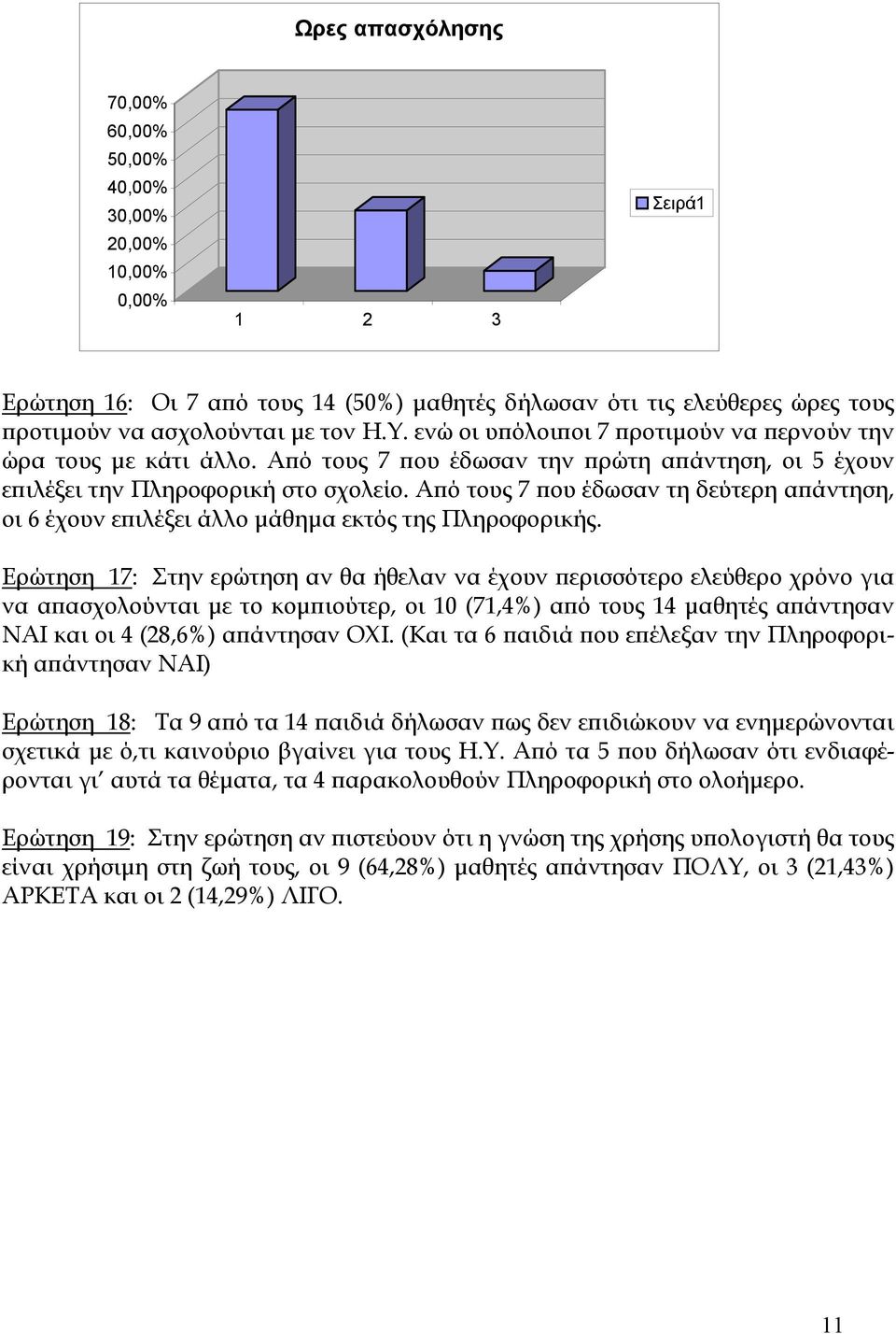 Από τους 7 που έδωσαν τη δεύτερη απάντηση, οι 6 έχουν επιλέξει άλλο µάθηµα εκτός της Πληροφορικής.