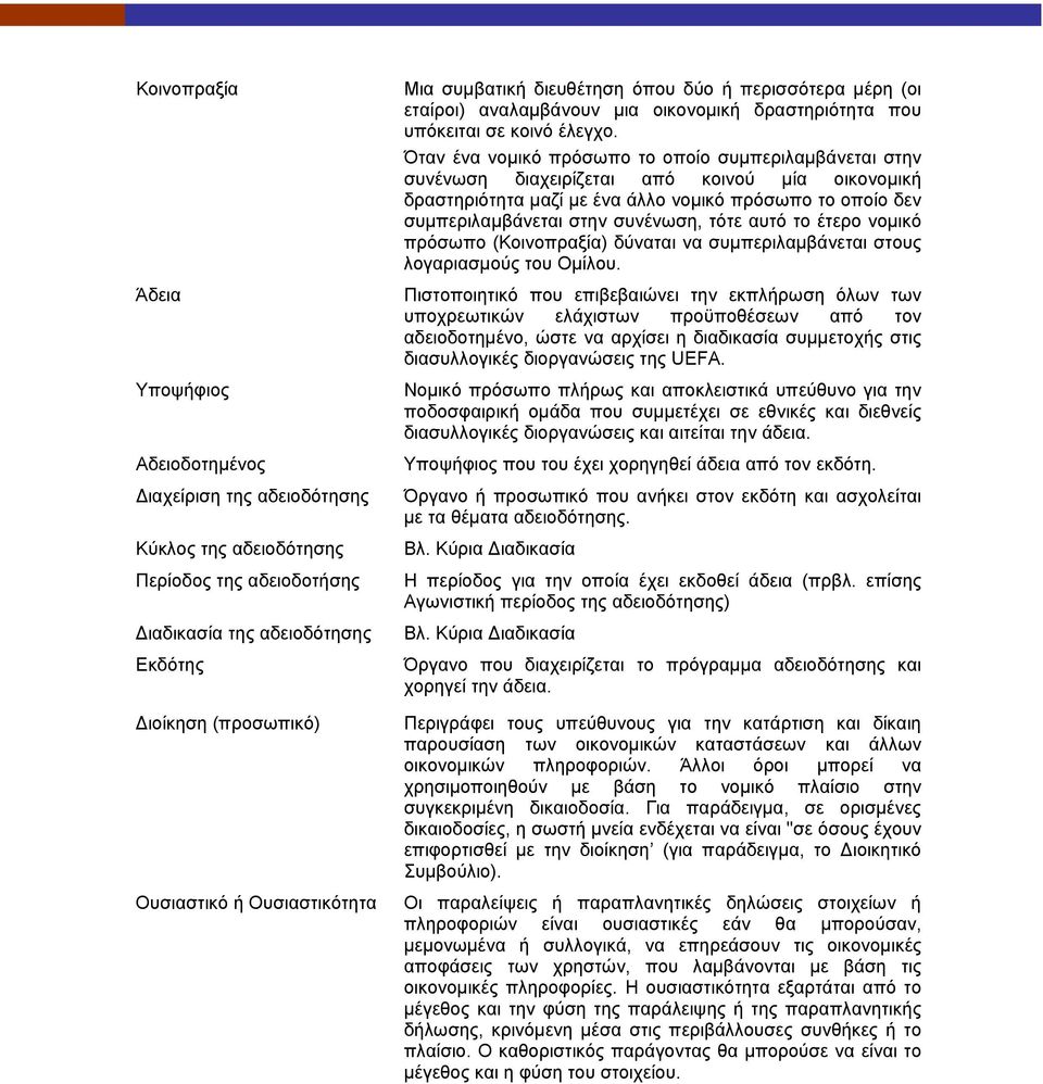 Όταν ένα νοµικό πρόσωπο το οποίο συµπεριλαµβάνεται στην συνένωση διαχειρίζεται από κοινού µία οικονοµική δραστηριότητα µαζί µε ένα άλλο νοµικό πρόσωπο το οποίο δεν συµπεριλαµβάνεται στην συνένωση,