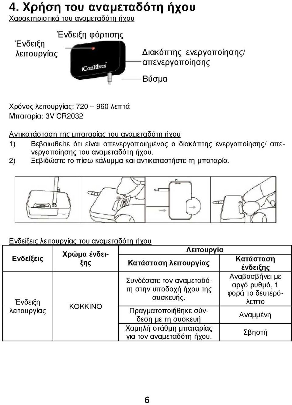 2) Ξεβιδώστε το πίσω κάλυµµα και αντικαταστήστε τη µπαταρία.