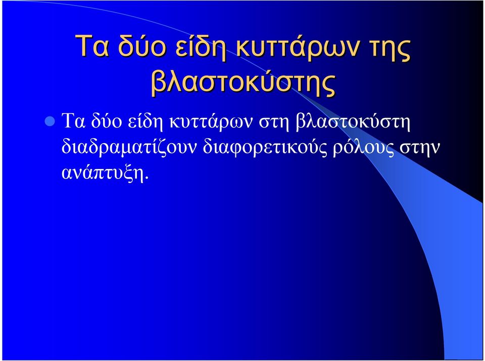 κυττάρων στη βλαστοκύστη