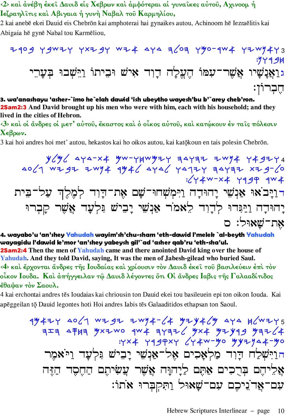 wa anashayu asher-`imo he`elah dawid ish ubeytho wayesh bu b `arey cheb ron. 2Sam2:3 And David brought up his men who were with him, each with his household; and they lived in the cities of Hebron.