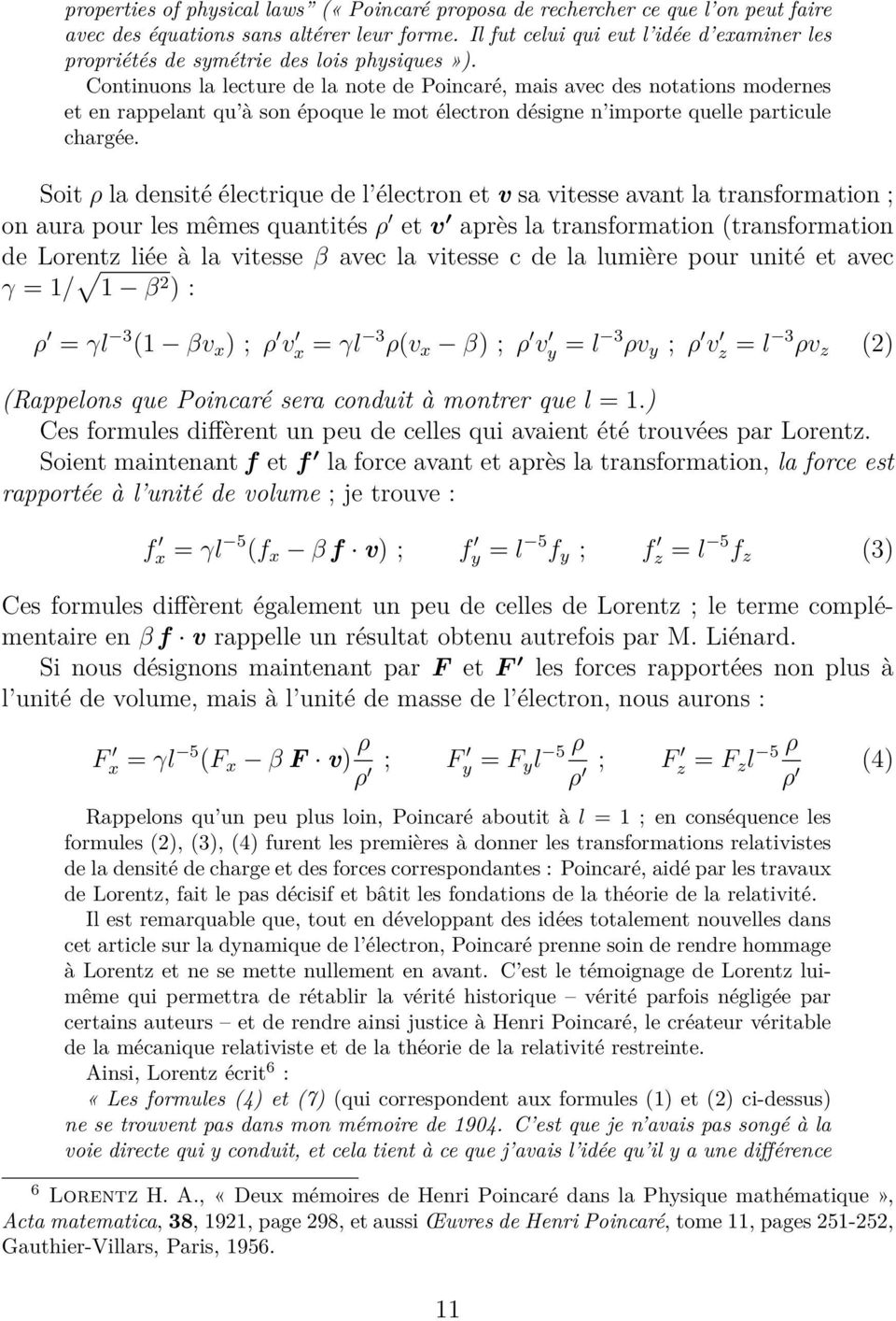 f f x = γl 5 (f x β ) ; f y = l 5 f y ; f z = l 5 f z β F