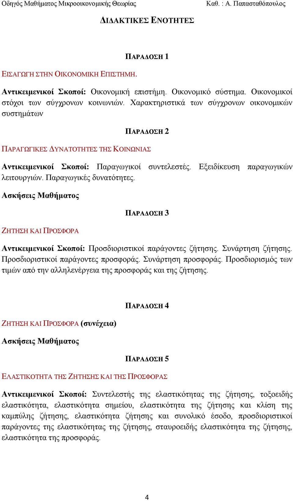 Παξαγσγηθέο δπλαηόηεηεο. ΕΖΣΖΖ ΚΑΗ ΠΡΟΦΟΡΑ ΠΑΡΑΓΟΗ 3 Αντικειμενικοί κοποί: Πξνζδηνξηζηηθνί παξάγνληεο δήηεζεο. πλάξηεζε δήηεζεο. Πξνζδηνξηζηηθνί παξάγνληεο πξνζθνξάο. πλάξηεζε πξνζθνξάο.