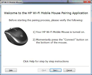 Ζεύξη Wi-Fi Η επικοινωνία μεταξύ του ποντικιού HP Wi-Fi Mobile Mouse και του υπολογιστή σας γίνεται με χρήση της ασύρματης τεχνολογίας 802.11 έτσι ώστε να μην απαιτείται ξεχωριστός δέκτης USB.