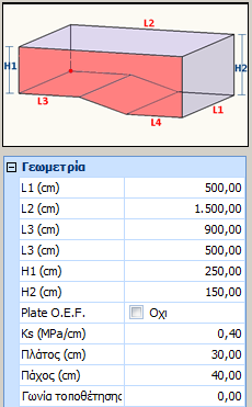 ΕΠΙΦΑΝΕΙΕΣ 3D Επιλέξτε μία από τις προτεινόμενες επιφάνειες 3D (π.χ. την πισίνα) και εισάγεται τα γεωμετρικά χαρακτηριστικά της, βάση του σχεδίου.