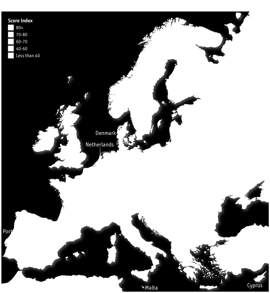 Mental health integration index Δεδομένα από 30 Eυρωπαϊκές