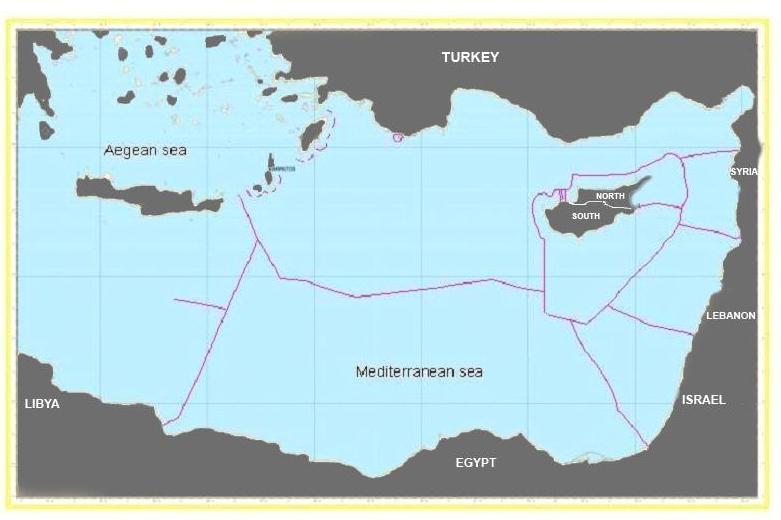 Kastelorizo Island Σχήμα 3 Η Τουρκική άποψη ως προς την οριοθέτηση ΑΟΖ στην Ανατολική Μεσόγειο Πηγή: Ozturk Bayram, H. Bazeren, H.