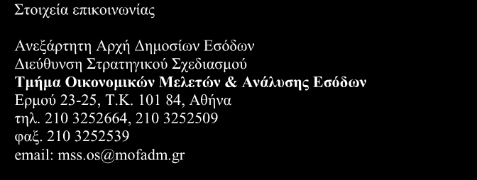 τους ειδικούς φόρους κατανάλωσης ενεργειακών προϊόντων εγχωρίων και ΕΕ (ΚΑΕ 1460) κατά 15,96%, τον ΕΦΚ στα προϊόντα καπνού (ΚΑΕ 1471) κατά 10,48%, και τα υπόλοιπα Π.Ο.Ε. από ΦΠΑ που πρέπει να εισπραχθούν (ΚΑΕ 1632) κατά 2,87%.