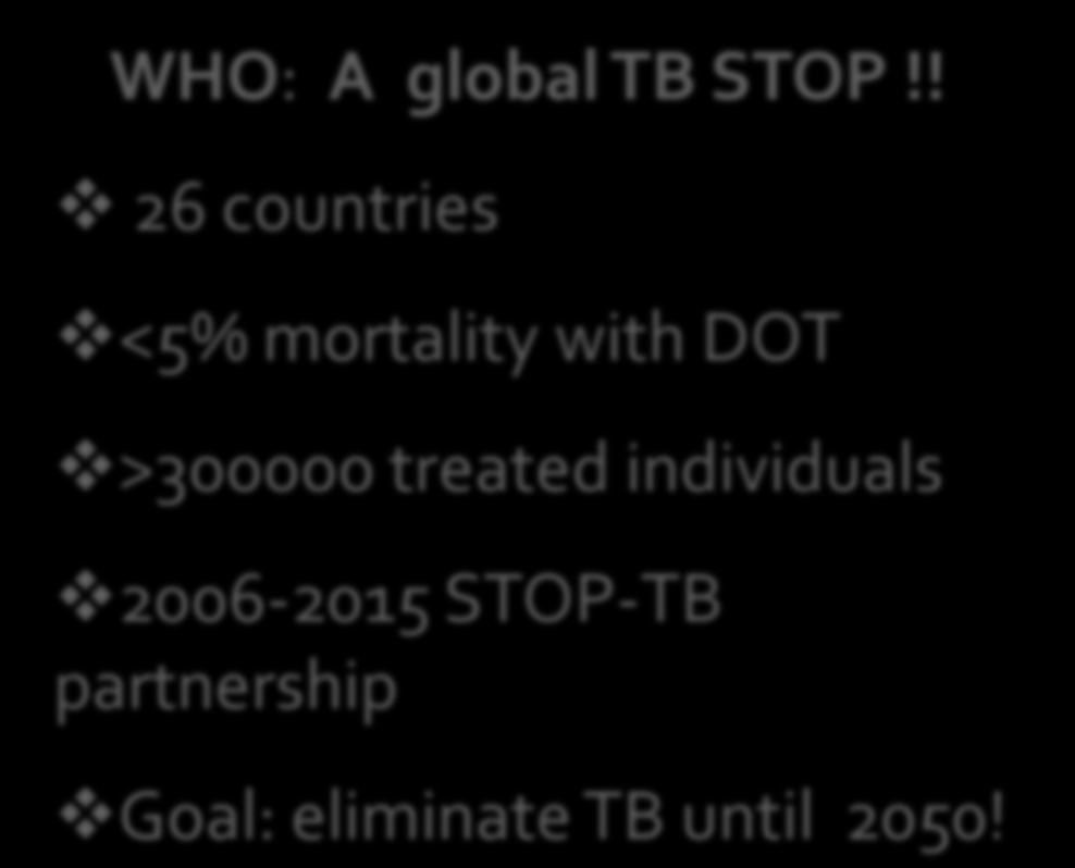 individuals 2006-2015 STOP-TB partnership Goal: