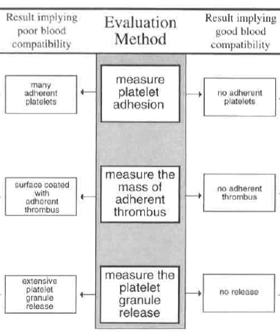 Εκτίμηση μεθόδων μελέτης αλληλεπιδράσεων αίματος και βιοϋλικών Ανεπαρκής αιματοσυμβατότητα Ικανοποιητική αιματοσυμβατότητα Πλήθος προσκολλώμενων αιμοπεταλίων Έλλειψη