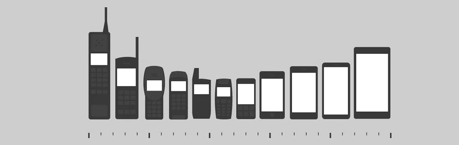 Mobile phone evolution % 97 22