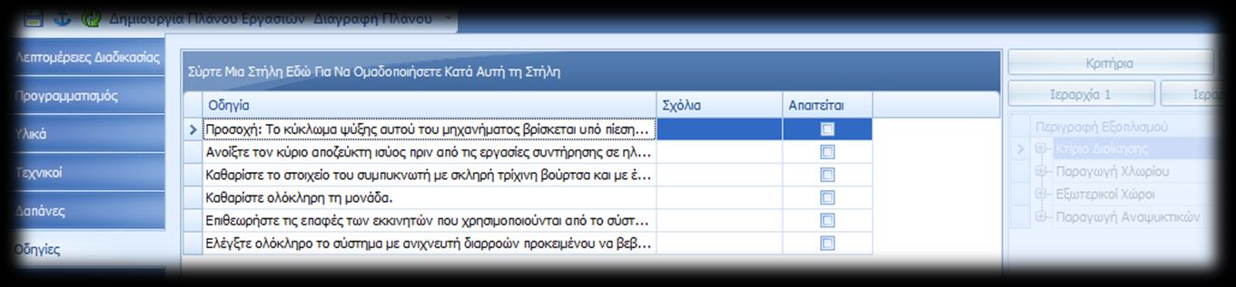 4.3. Προληπτική συντήρηση Ορισμός διαδικασιών συντήρησης με βάση ημερολογιακά κριτήρια (calendar-based, π.χ. κάθε 3 μήνες) ή λειτουργική περίοδο (meter-based, π.χ. κάθε 10.000 ώρες).