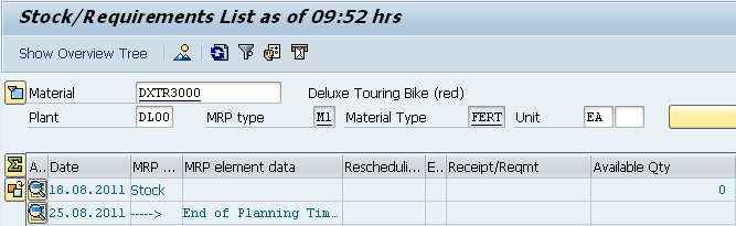 φορές κλικ στο κόκκινο Touring ποδήλατο το οποίο θα αντιγράψει το μοναδικό material αριθμό (DXTR3###) στο Material field Επιπρόσθετα στο αριθμό material και συγκεκριμένα στο πεδίο Plant, διαλέξτε το