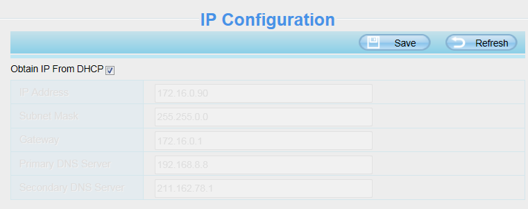 (Ρύθμιση IP). Η κάμερα θα πρέπει να είναι στο ίδιο subnet με το router και με τον υπολογιστή. Εικόνα 4.18 Αυτές οι ρυθμίσεις είναι οι ίδιες με του Equipment Search Tool.