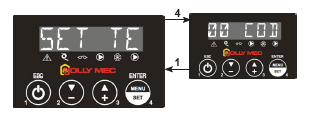 TEST OUTPUT ΕΛΕΓΧΟΣ ΕΞΟΔΩΝ TEST OUT 1 Επιτρέπει με τα πλήκτρα 2 ή 3 την ενεργοποίηση του ελέγχου της εξόδου Ο1. Η λειτουργία μπορεί να εκτελεστεί μόνο όταν η μονάδα είναι απενεργοποιημένη.