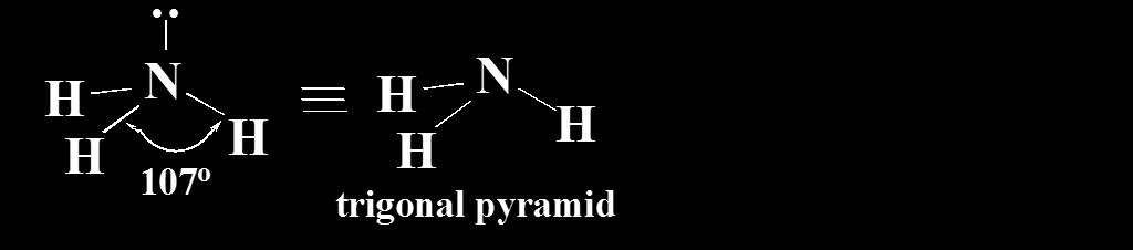 Η σημασία του ασύζευκτου ζεύγους Ammonia Αμμωνία N Η γεωμετρία της αμμωνίας συχνά περιγράφεται ως τριγωνική πυραμίδα.