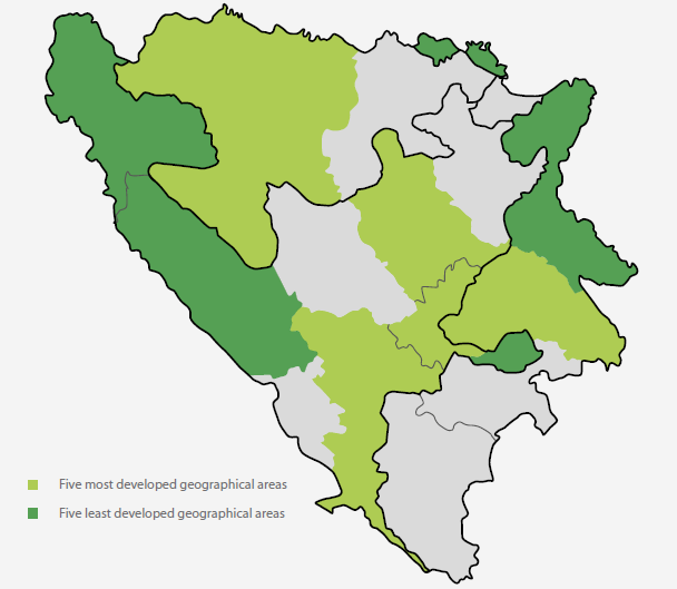Β - 3 Χάρτης 5: Η Βοσνία - Ερζεγοβίνη το 2007 228 Χάρτης 6: Αναπτυγμένες και υπανάπτυκτες