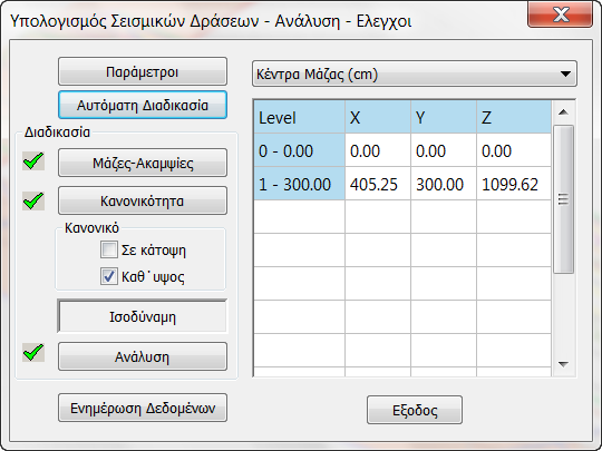 Επιλέξτε τον Τύπο Κατασκευής ανά διεύθυνση επιλέγοντας από: Σύμφωνα με τον Ευρωκώδικα ο Συντελεστή σεισμικής συμπεριφοράς q προκύπτει από υπολογισμό και ο Τύπος Κατασκευής από συγκεκριμένα κριτήρια.