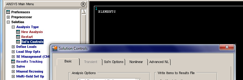 SOLUTION: Analysis Type / Solution Controls 1.