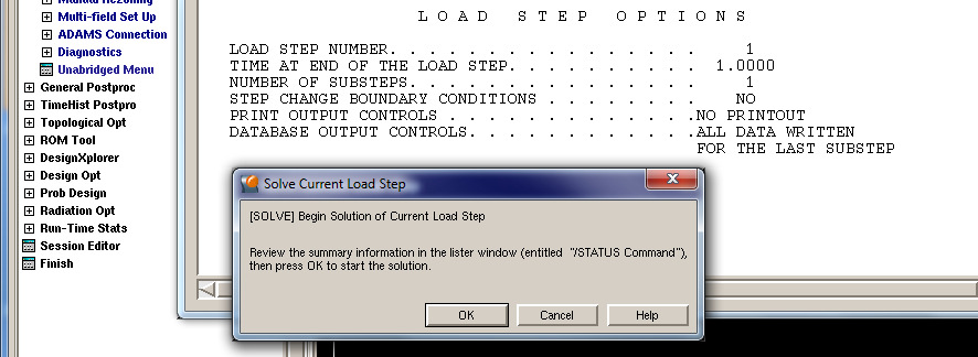 Πιέστε«OK» Solution-> Solve -> Current