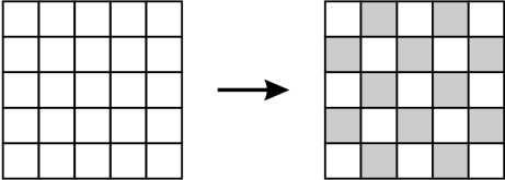 29. Consider a 5 5 square divided into 25 cells. Initially all its cells are white.