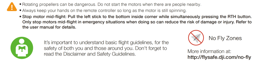 7. Πτήση Πριν απογειώσετε το αεροσκάφος, βεβαιωθείτε ότι η μπάρα κατάστασης στην εφαρμογή DJI Go δείχνει Safe to Fly (GPS) (ή Safe to fly (non-gps) αν βρίσκεστε σε εσωτερικό χώρο) Στην εφαρμογή DJI