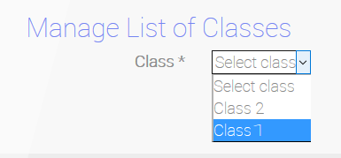 Class Create Class Ο Teacher μπορεί να δημιουργήσει τάξεις για το σχολείο του από το κεντρικό μενού Management Classes Create Class.