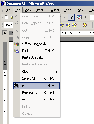 Παράδειγμα Με χρήση του μενού στον επεξεργαστή κειμένου MS Word