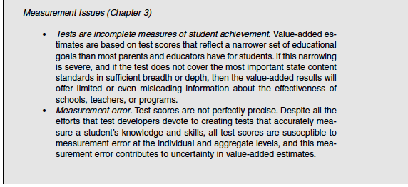 (1) Problems with Value-Added Measurement (Models):Το μοντέλο ευνοεί τους πλεονεκτούντες μαθητές.