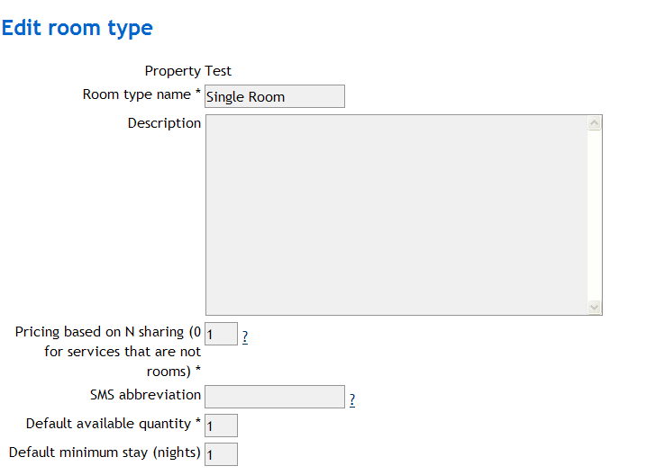 ROOM TYPE DATA Για να τροποποιήσετε ένα τύπο δωµατίου που ήδη έχετε επιλέγετε Edit Αλλιώς επιλέγετε Add Room και συµπληρώνετε Αναγράφετε τον τύπο δωµατίου Σε αυτό το πεδίο εισάγετε κάποια πιθανή