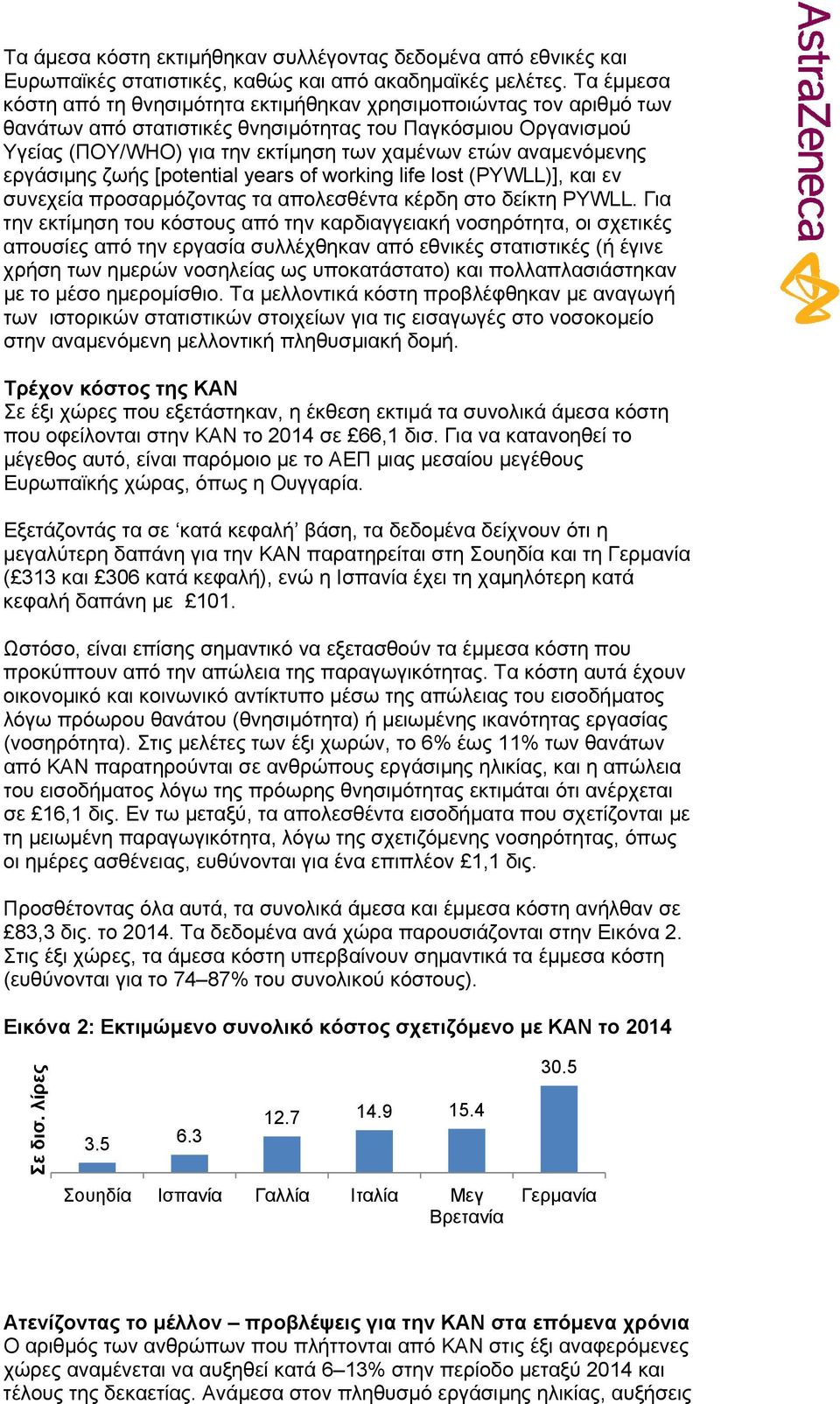 εργάσιμης ζωής [potential years of working life lost (PYWLL)], και εν συνεχεία προσαρμόζοντας τα απολεσθέντα κέρδη στο δείκτη PYWLL.