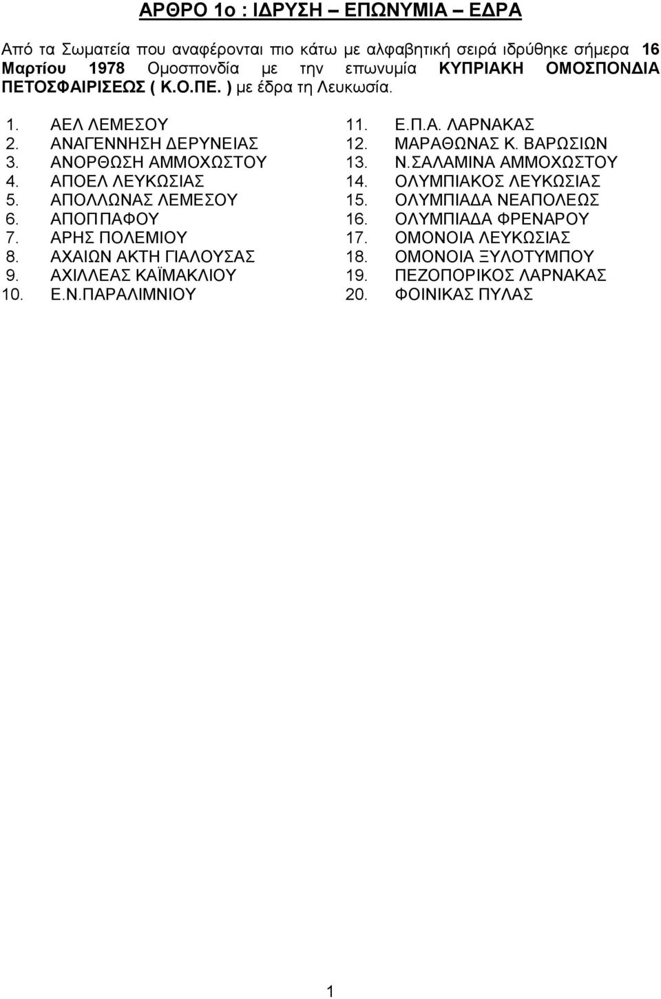 ΑΝΟΡΘΩΖ ΑΜΜΟΥΩΣΟΤ 13. Ν.ΑΛΑΜΗΝΑ ΑΜΜΟΥΩΣΟΤ 4. ΑΠΟΔΛ ΛΔΤΚΩΗΑ 14. ΟΛΤΜΠΗΑΚΟ ΛΔΤΚΩΗΑ 5. ΑΠΟΛΛΩΝΑ ΛΔΜΔΟΤ 15. ΟΛΤΜΠΗΑΓΑ ΝΔΑΠΟΛΔΩ 6. ΑΠΟΠ ΠΑΦΟΤ 16.
