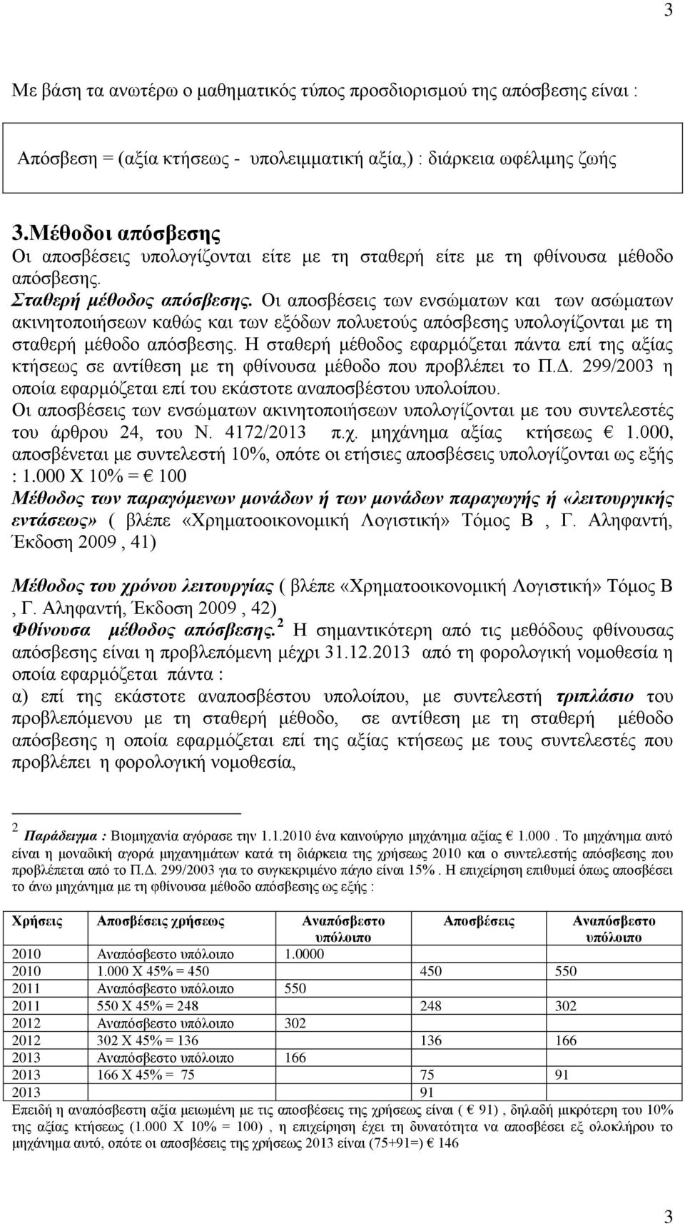 Οι αποσβέσεις των ενσώματων και των ασώματων ακινητοποιήσεων καθώς και των εξόδων πολυετούς απόσβεσης υπολογίζονται με τη σταθερή μέθοδο απόσβεσης.