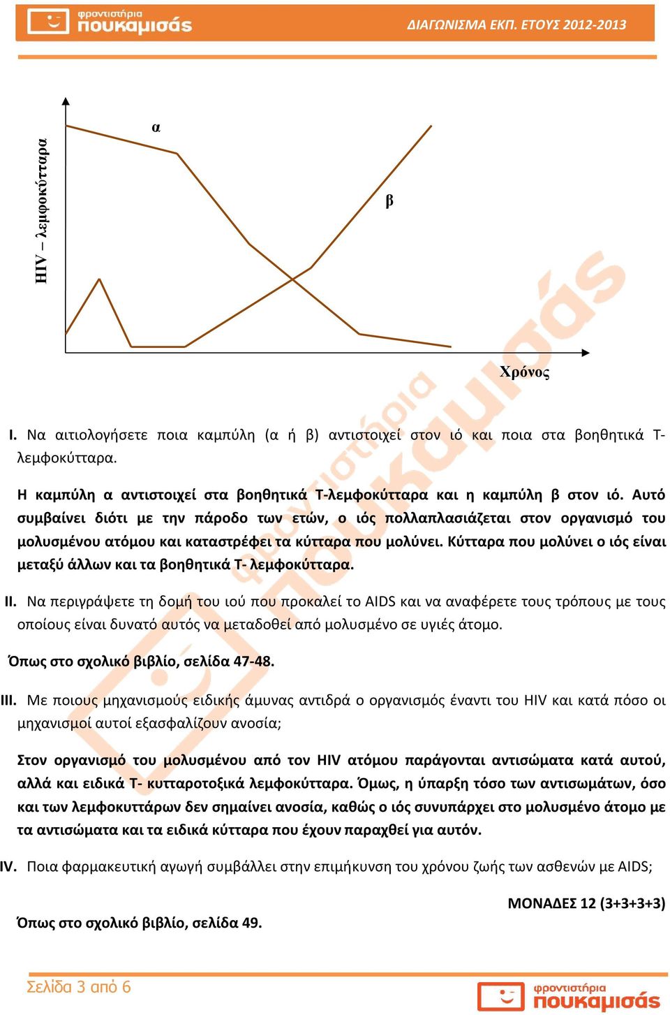 Κύτταρα που μολύνε ο ός είνα μεταξύ άλλων κα τα βοηθητκά Τ- λεμφοκύτταρα. II.