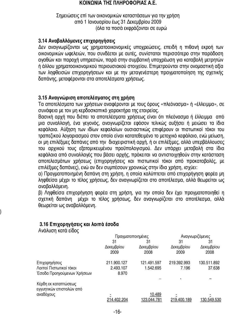 και παροχή υπηρεσιών, παρά στην συµβατική υποχρέωση για καταβολή µετρητών ή άλλου χρηµατοοικονοµικού περιουσιακού στοιχείου.