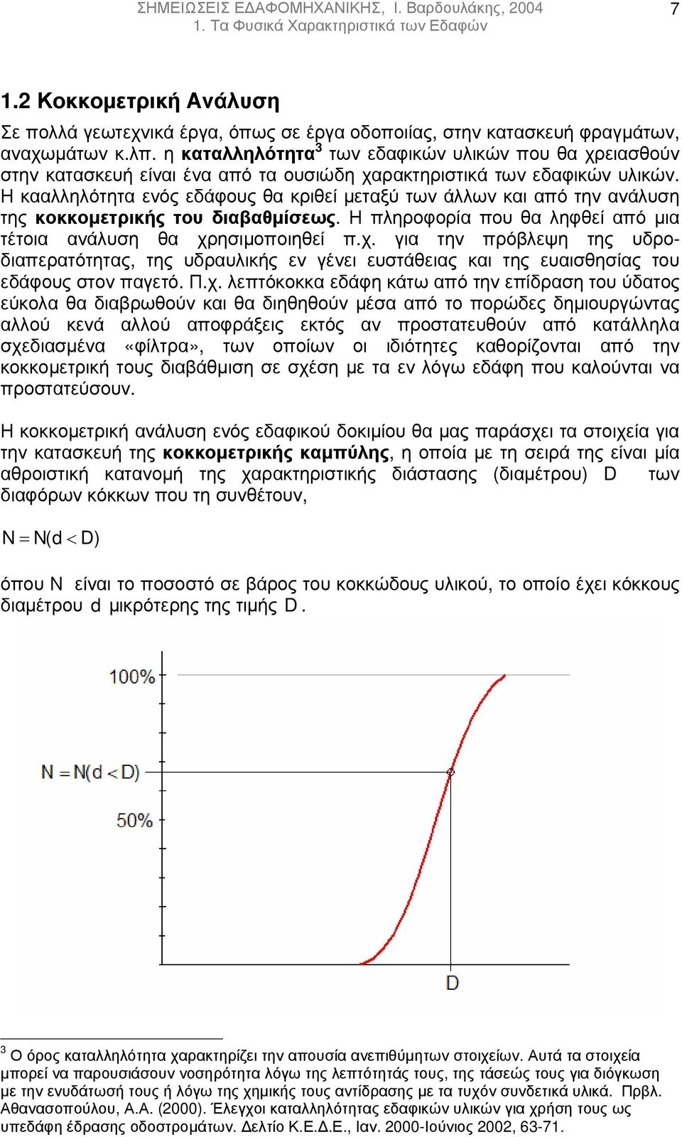 Η κααλληλότητα ενός εδάφους θα κριθεί µεταξύ των άλλων και από την ανάλυση της κοκκοµετρικής του διαβαθµίσεως. Η πληροφορία που θα ληφθεί από µια τέτοια ανάλυση θα χρ