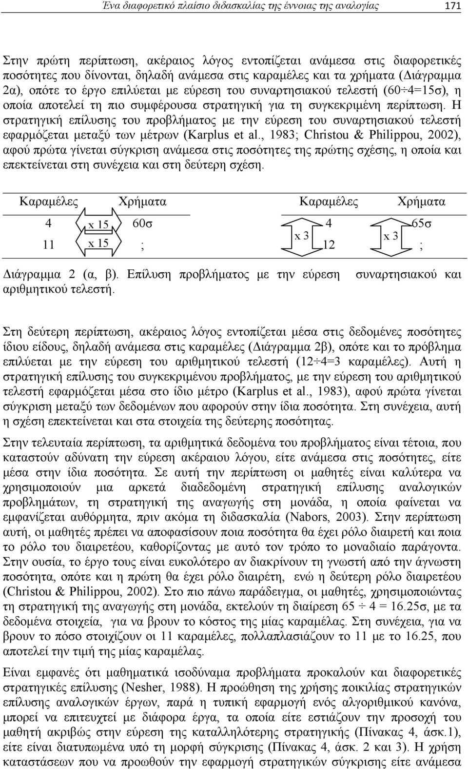 Η στρατηγική επίλυσης του προβλήματος με την εύρεση του συναρτησιακού τελεστή εφαρμόζεται μεταξύ των μέτρων (Karplus et al.