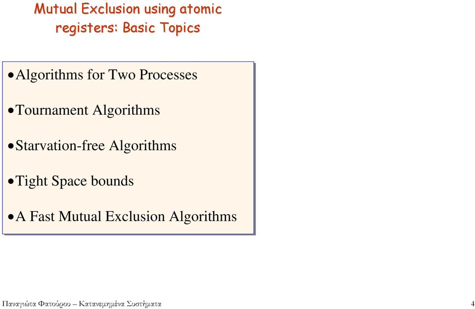 Starvation-free Algorithms Tight Space bounds A Fast