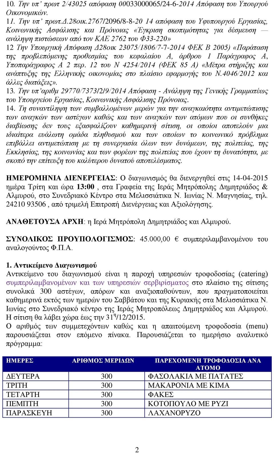 Δ28οικ 23075/1806/7-7-2014 ΦΕΚ Β 2005) «Παράταση της προβλεπόμενης προθεσμίας του κεφαλαίου Α, άρθρου 1 Παράγραφος Α, Υποπαράγραφος Α 2 περ.