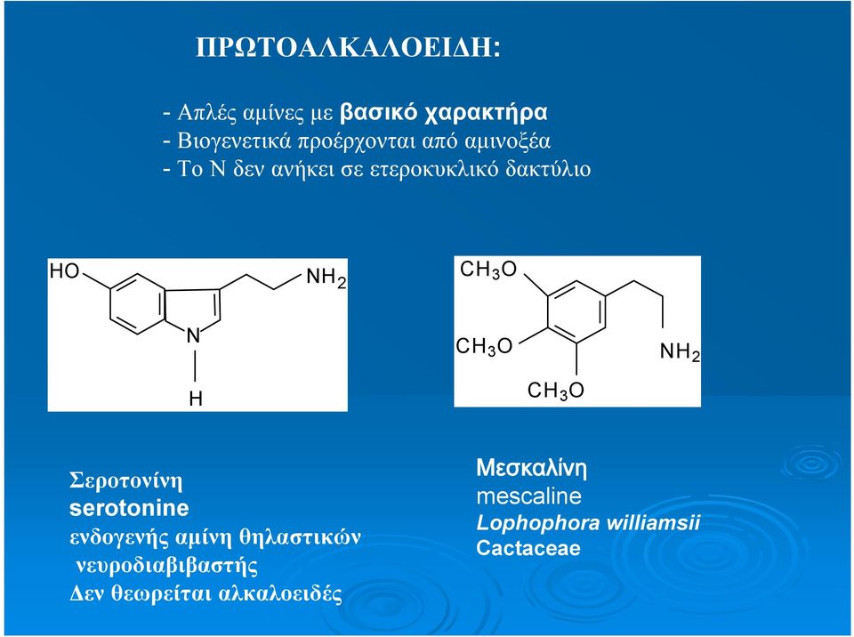 C 3 2 C 3 Σεροτονίνη serotonine ενδογενής αμίνη θηλαστικών