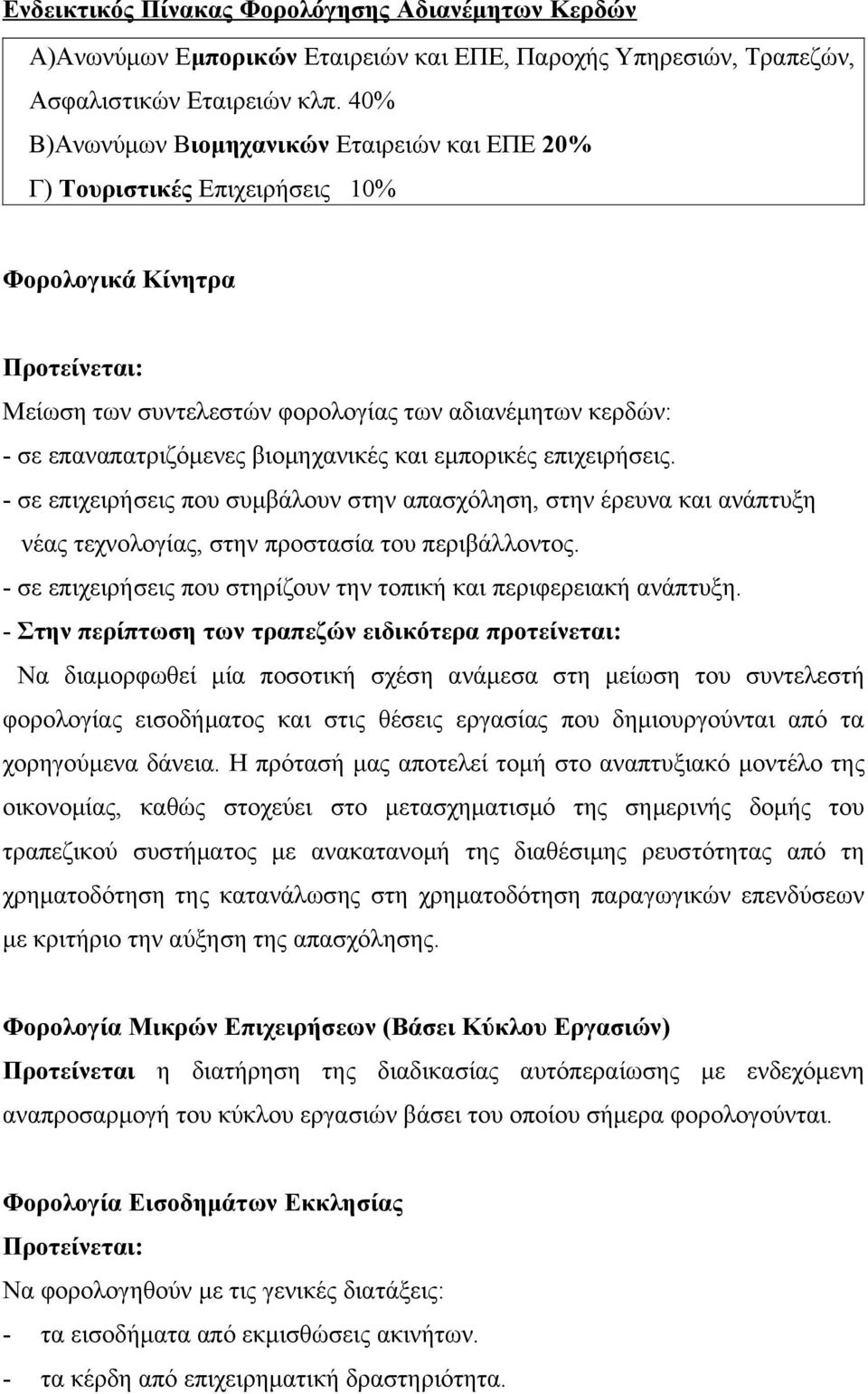 εμπορικές επιχειρήσεις. - σε επιχειρήσεις που συμβάλουν στην απασχόληση, στην έρευνα και ανάπτυξη νέας τεχνολογίας, στην προστασία του περιβάλλοντος.