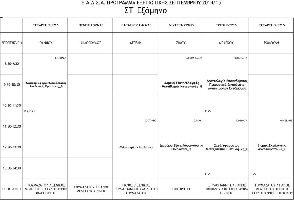 ΧΙΩΤΙΝΗΣ Φιλοσοφία - Αισθητική Διαμόρφ.Εξωτ.Χώρων/Αστική Οικολογία_Θ Σχεδ.Υφάσματος Μεταξοτυπία Τυποβαφική_Θ Βιομηχ.Σχεδ.Αντικ.