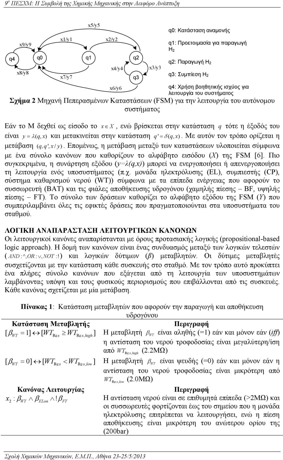 και μετακινείται στην κατάσταση q' ( q, x). Με αυτόν τον τρόπο ορίζεται η μετάβαση ( qq, ', x/ y ).