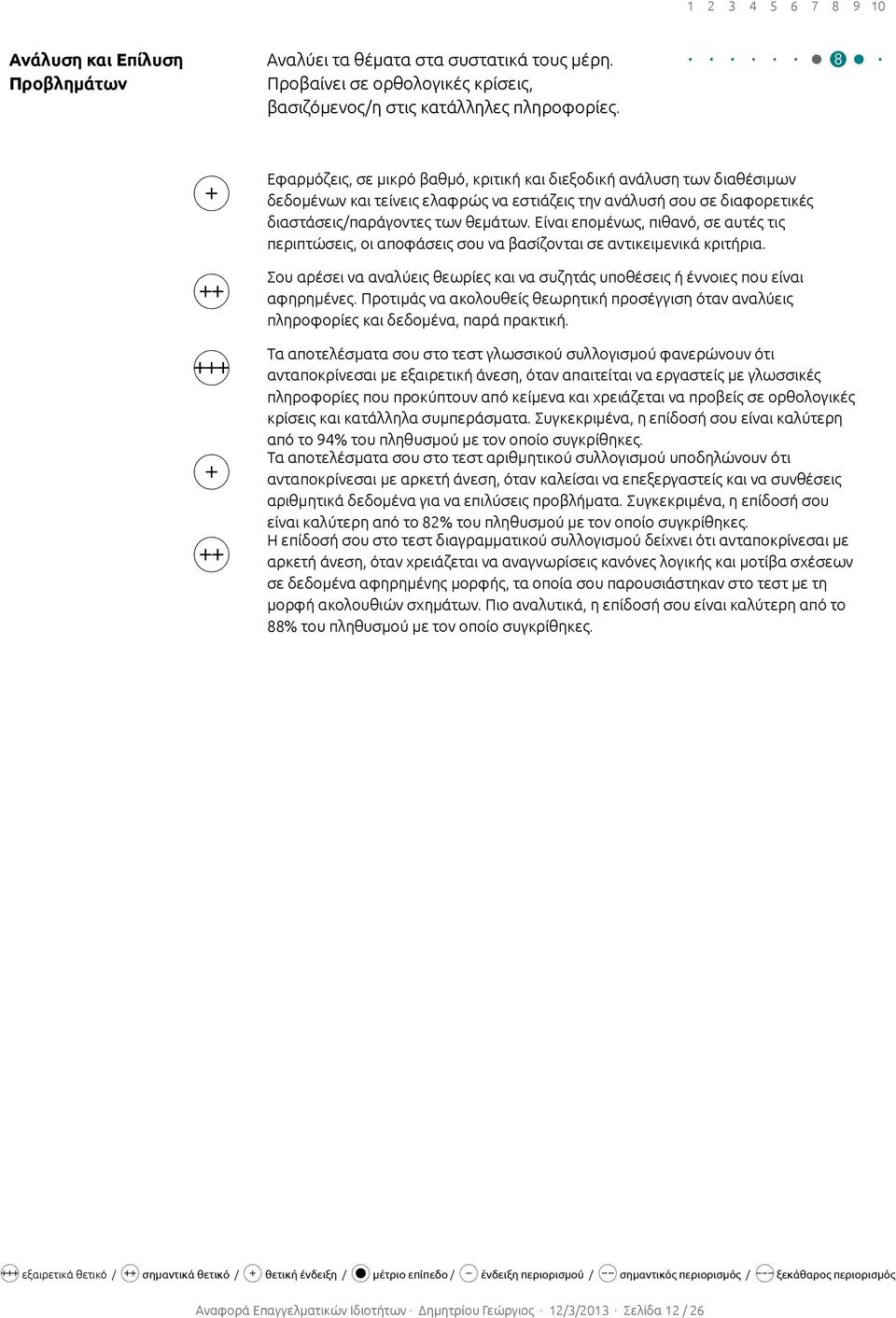 Είναι επομένως, πιθανό, σε αυτές τις περιπτώσεις, οι αποφάσεις σου να βασίζονται σε αντικειμενικά κριτήρια. B Σου αρέσει να αναλύεις θεωρίες και να συζητάς υποθέσεις ή έννοιες που είναι αφηρημένες.