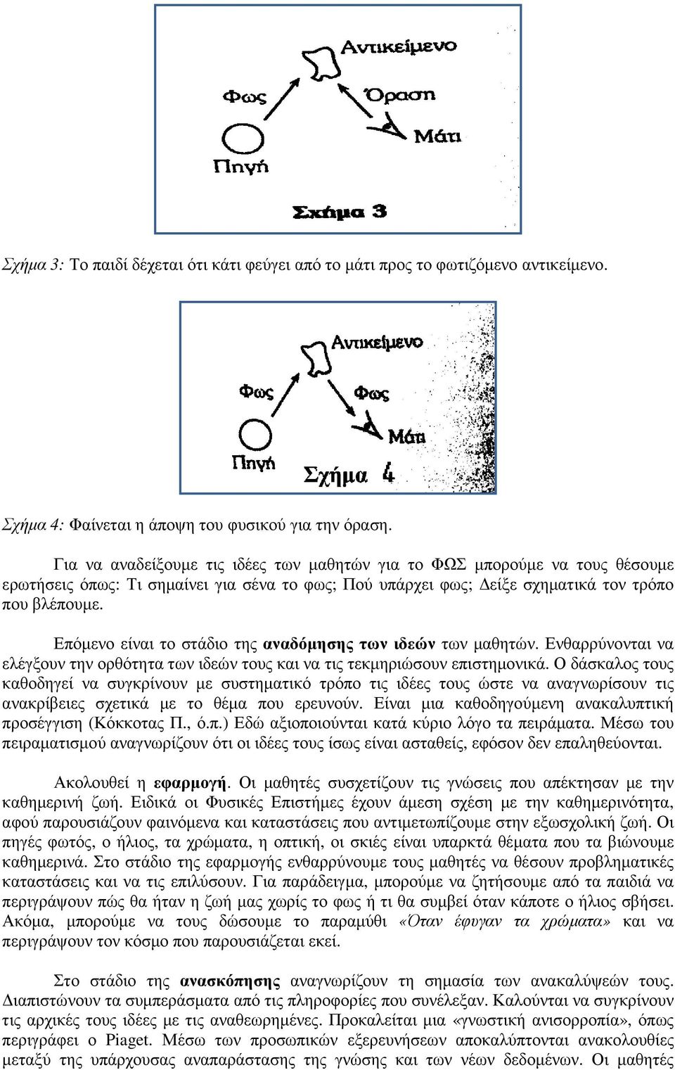 Επόµενο είναι το στάδιο της αναδόµησης των ιδεών των µαθητών. Ενθαρρύνονται να ελέγξουν την ορθότητα των ιδεών τους και να τις τεκµηριώσουν επιστηµονικά.