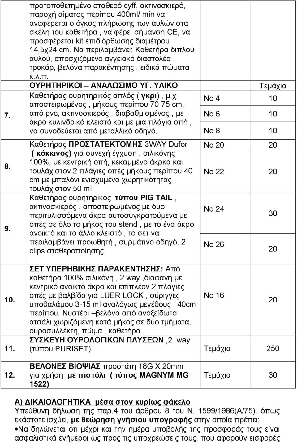 14,5χ24 cm. Να περιλαμβάνει: Καθετήρα διπλού αυλού, αποσχιζόμενο αγγειακό διαστολέα, τροκάρ, βελόνα παρακέντησης, ειδικά πώματα κ.λ.π. ΟΥΡΗΤΗΡΙΚΟΙ ΑΝΑΛΩΣΙΜΟ ΥΓ.